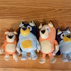 Bluey and Friends Stuffed Animal Set - Blue, Orange, and Cream